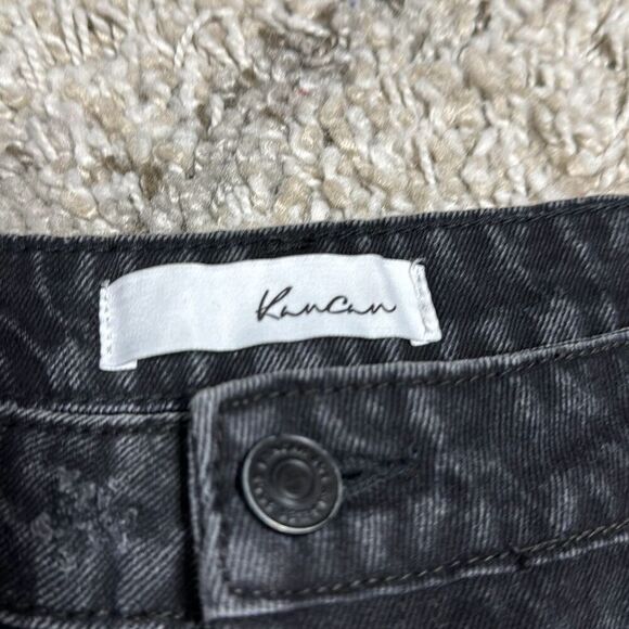 Kancan Black Button Fly Frayed Denim Shorts Size 13 - Picture 3 of 6